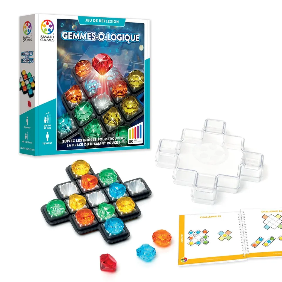 smartgames-jeux-classiques-gemmes-o-logique-jeu-logique-80-d-fis image 1